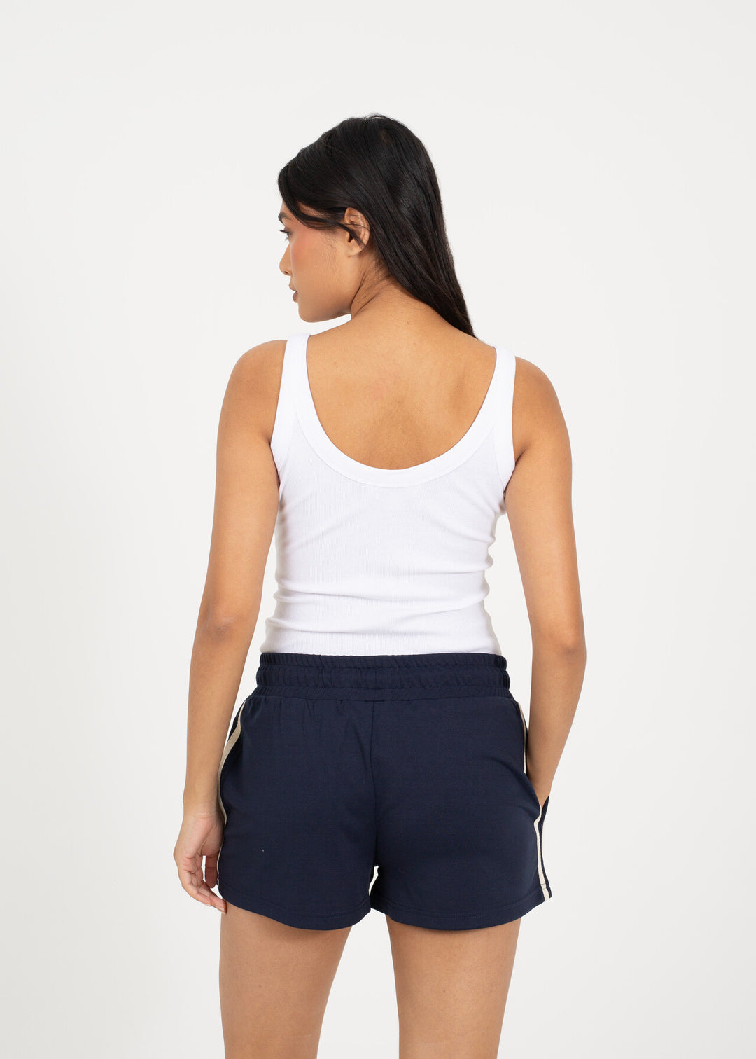 SCOOP NECK BASIC STRAPPY DESIGN BODYSUIT, WHITE