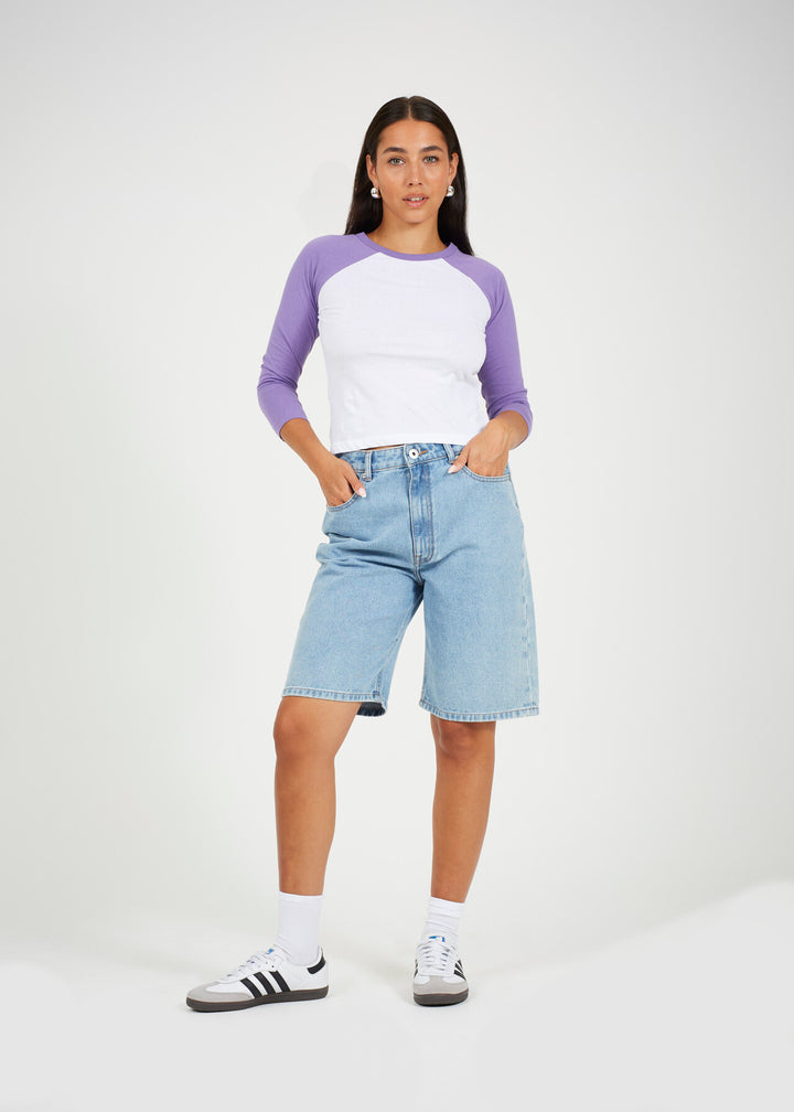 CONTRAST COLOUR RAGLAN SLEEVE T-SHIRT