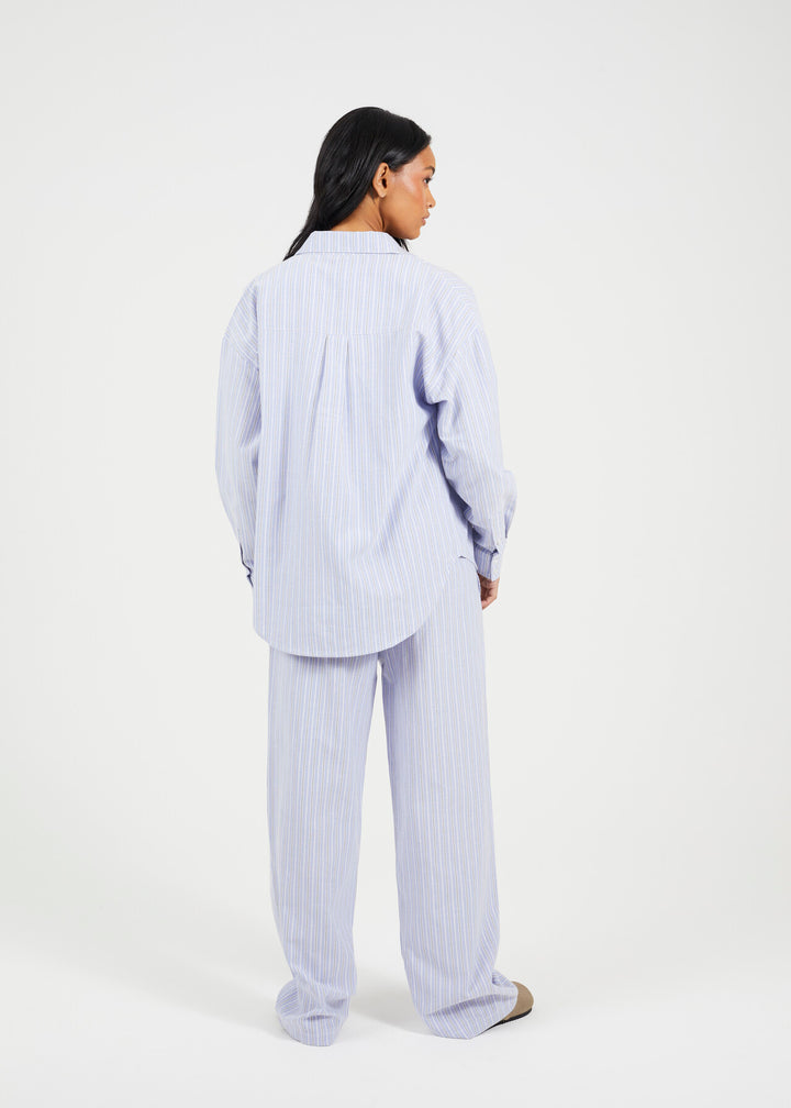 STRIPED OVERSIZED BUTTON DOWN SHIRT