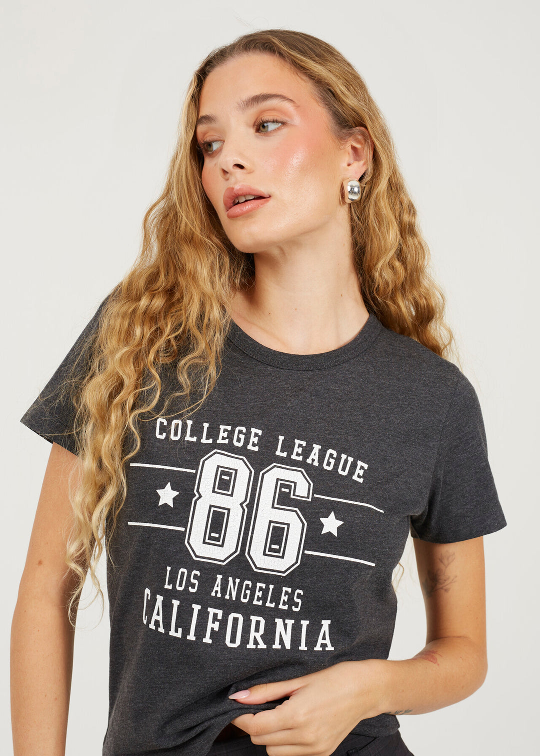 'COLLEGE LEAGUE 86 LOS ANGELES' PRINTED T-SHIRT