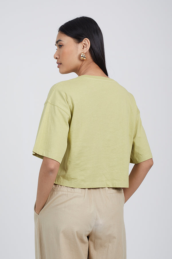 LOS ANGELES SLOGAN CROPPED T-SHIRT