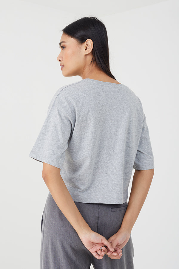 LOS ANGELES SLOGAN CROPPED T-SHIRT