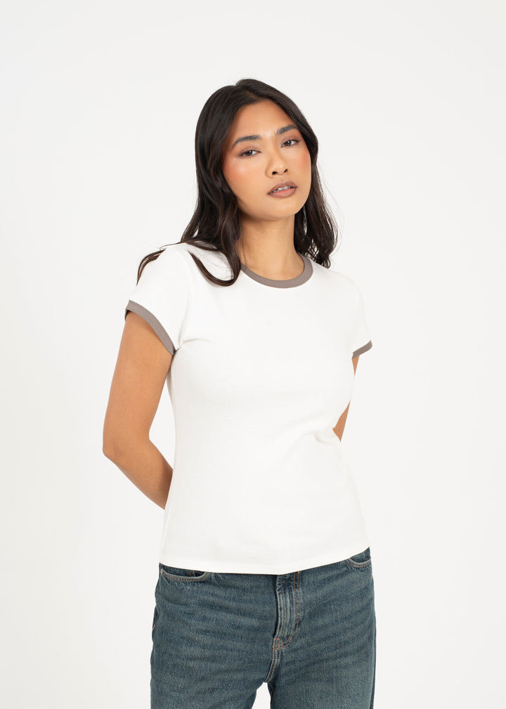 CONTRAST EDGE JERSEY T-SHIRT