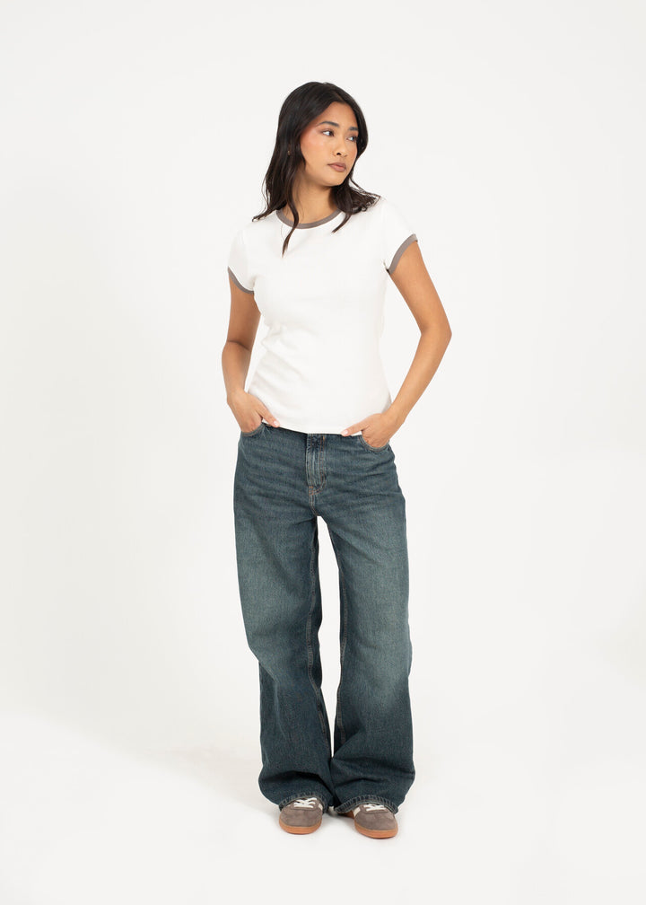 CONTRAST EDGE JERSEY T-SHIRT