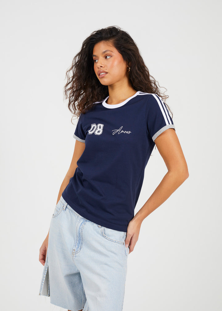 '08 AMOUR' CONTRAST T-SHIRT