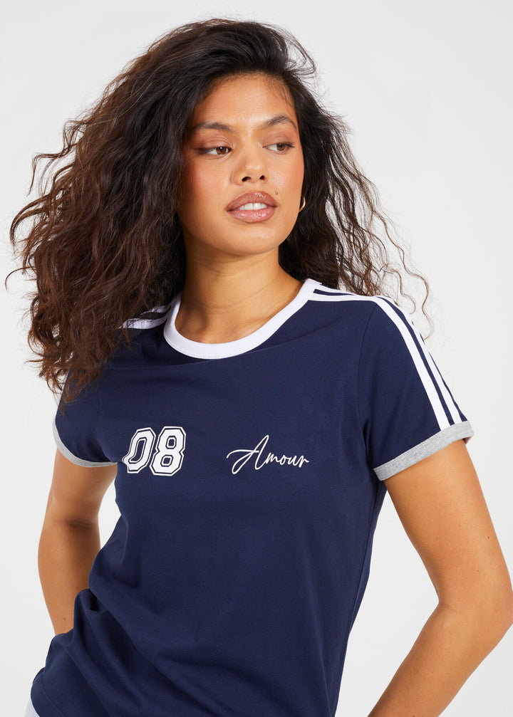 '08 AMOUR' CONTRAST T-SHIRT