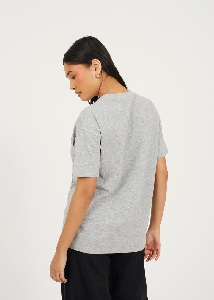 GRAPHIC T-SHIRT, DARK GREY MARL