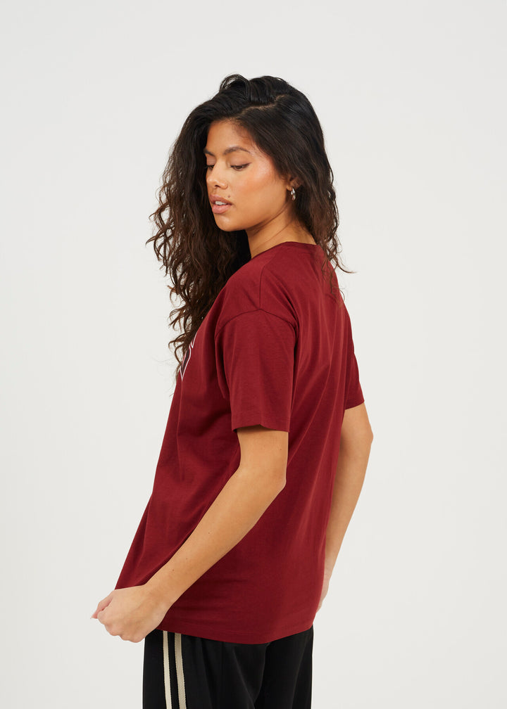 'PARIS' GRAPHIC RELAXED FIT T-SHIRT, BURGANDY