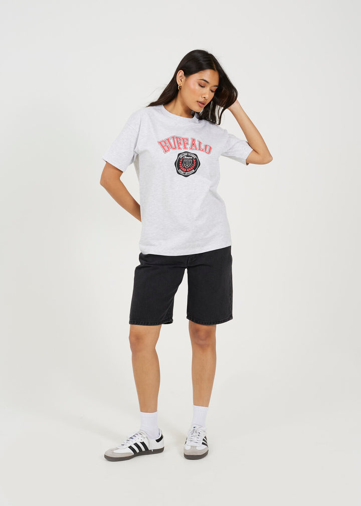 'BUFFALO' GRAPHIC RELAXED FIT T-SHIRT, SILVER GREY MARL