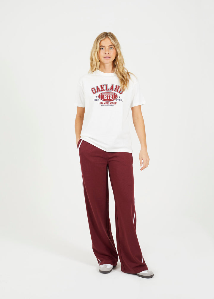 'OAKLAND' GRAPHIC RELAXED FIT T-SHIRT, CREAM