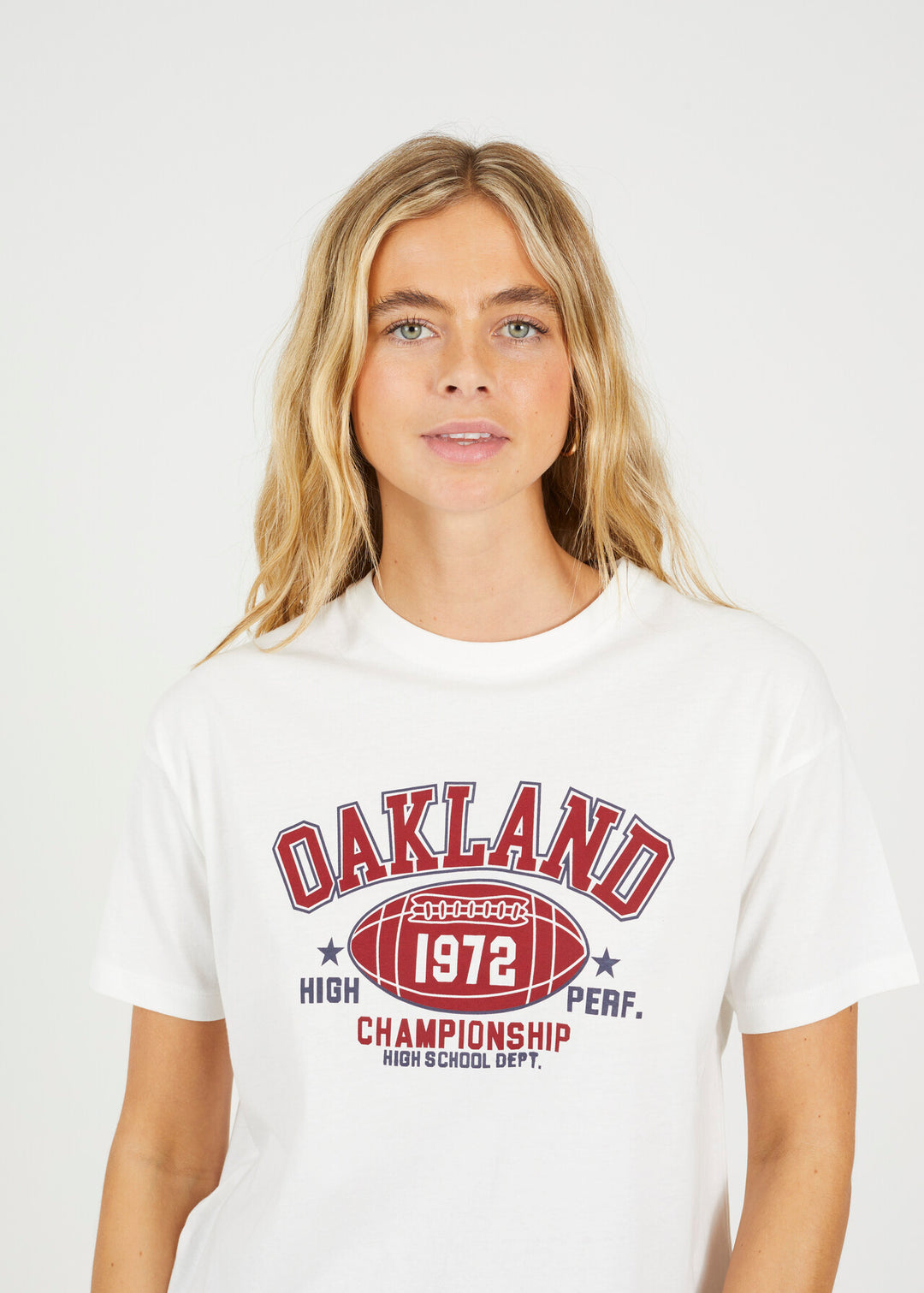 'OAKLAND' GRAPHIC RELAXED FIT T-SHIRT, CREAM