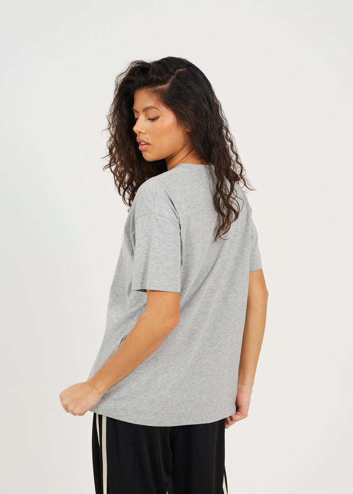 'OAKLAND' GRAPHIC RELAXED FIT T-SHIRT, DARK GREY MARL