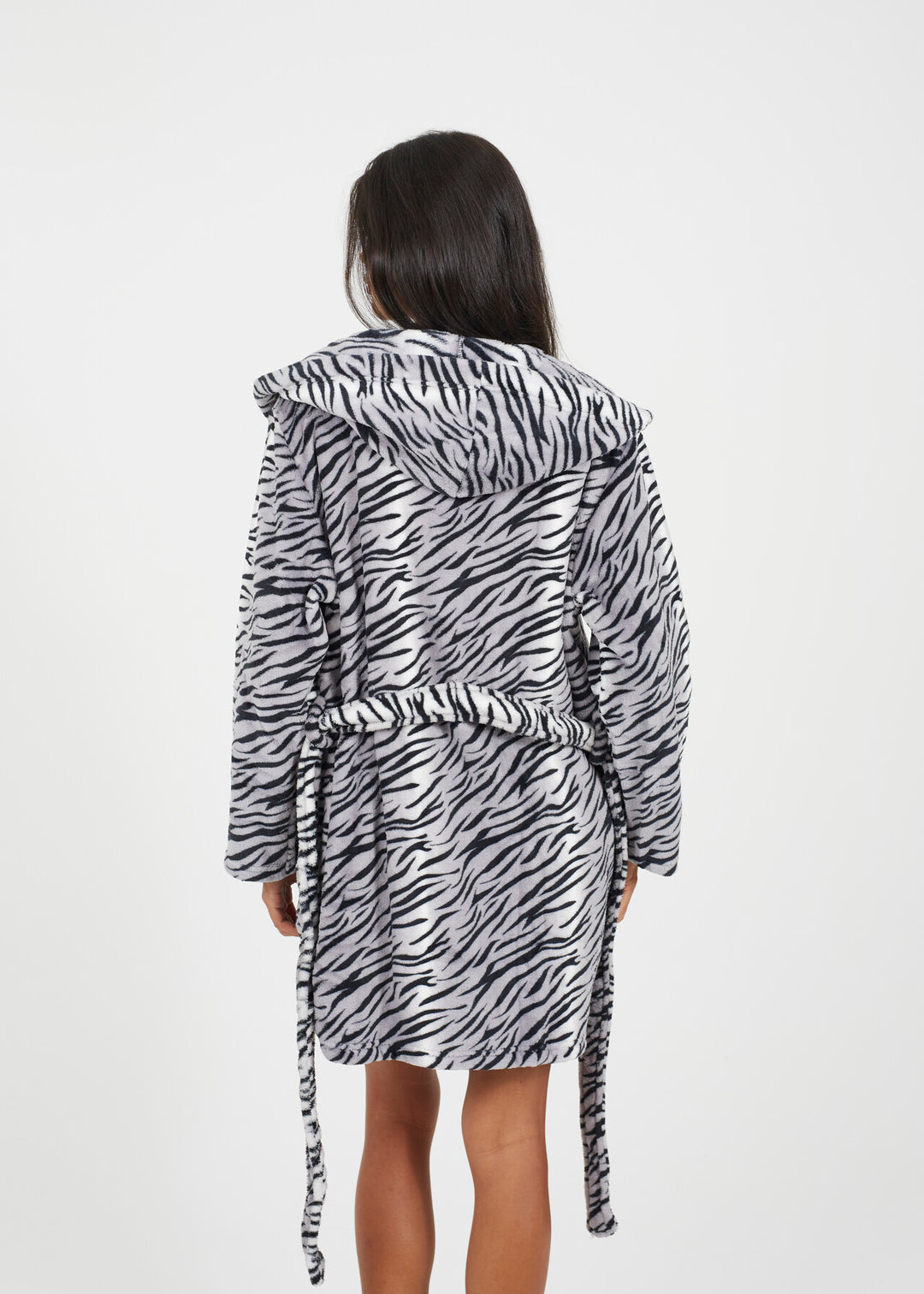 TIGER STRIPE SHERPA FLEECE DRESSING GOWN