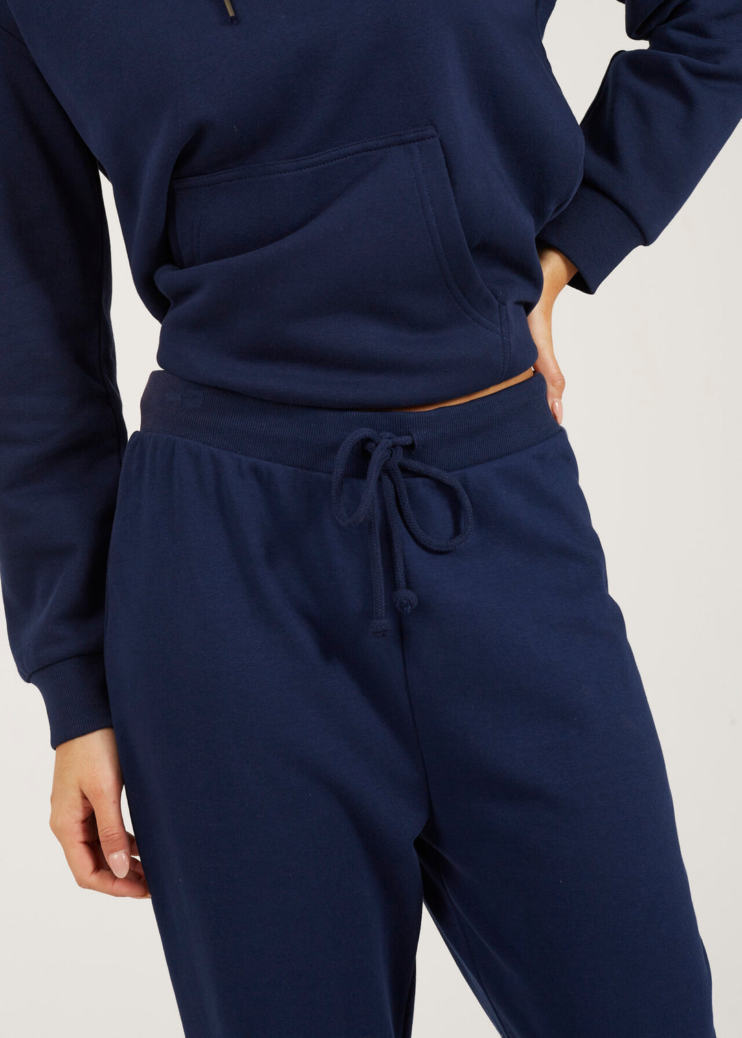 NAVY SKINNY DRAWCORD JOGGING BOTTOMS