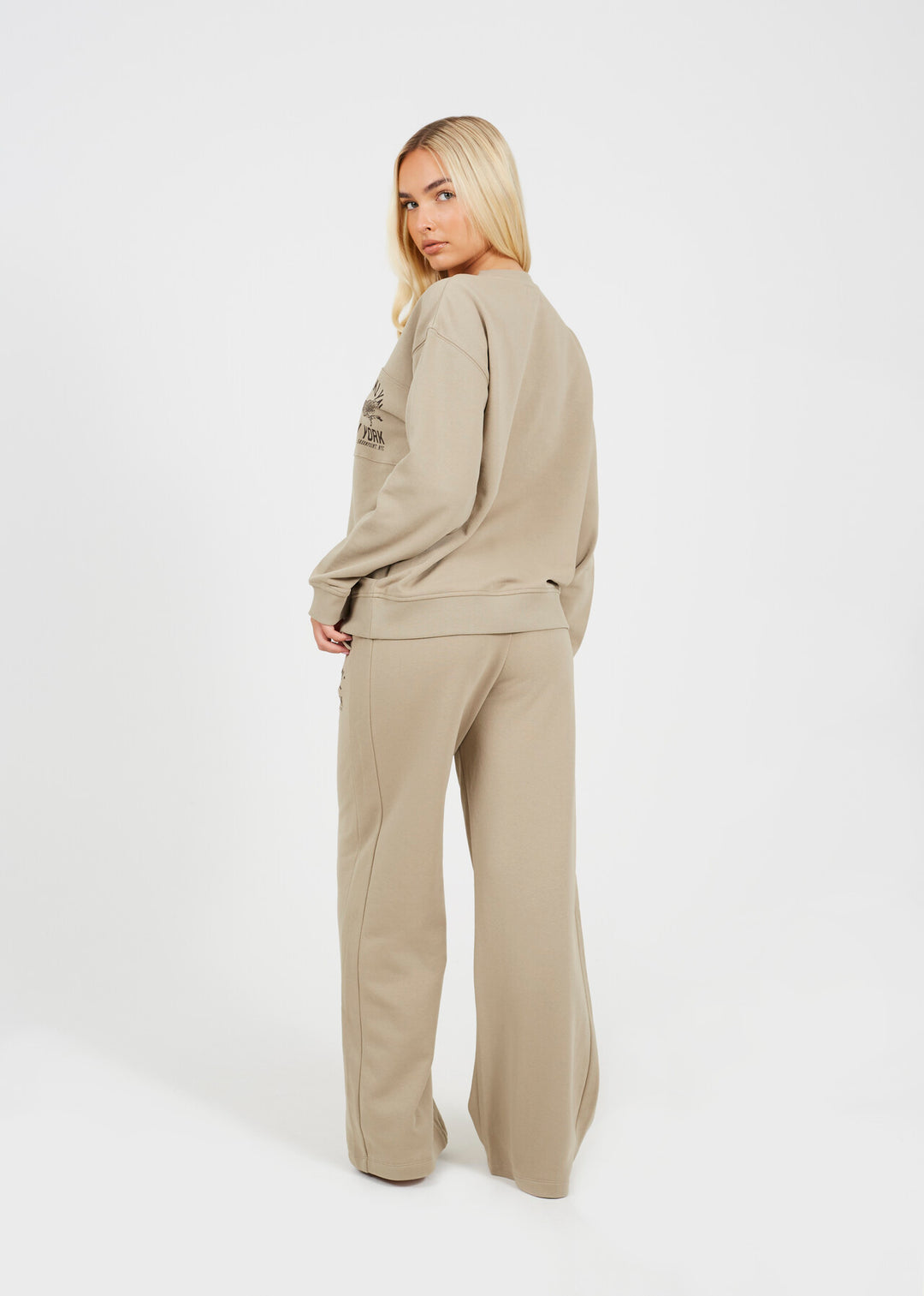 WIDE LEG PRINTED JOGGERS, CROCKERY