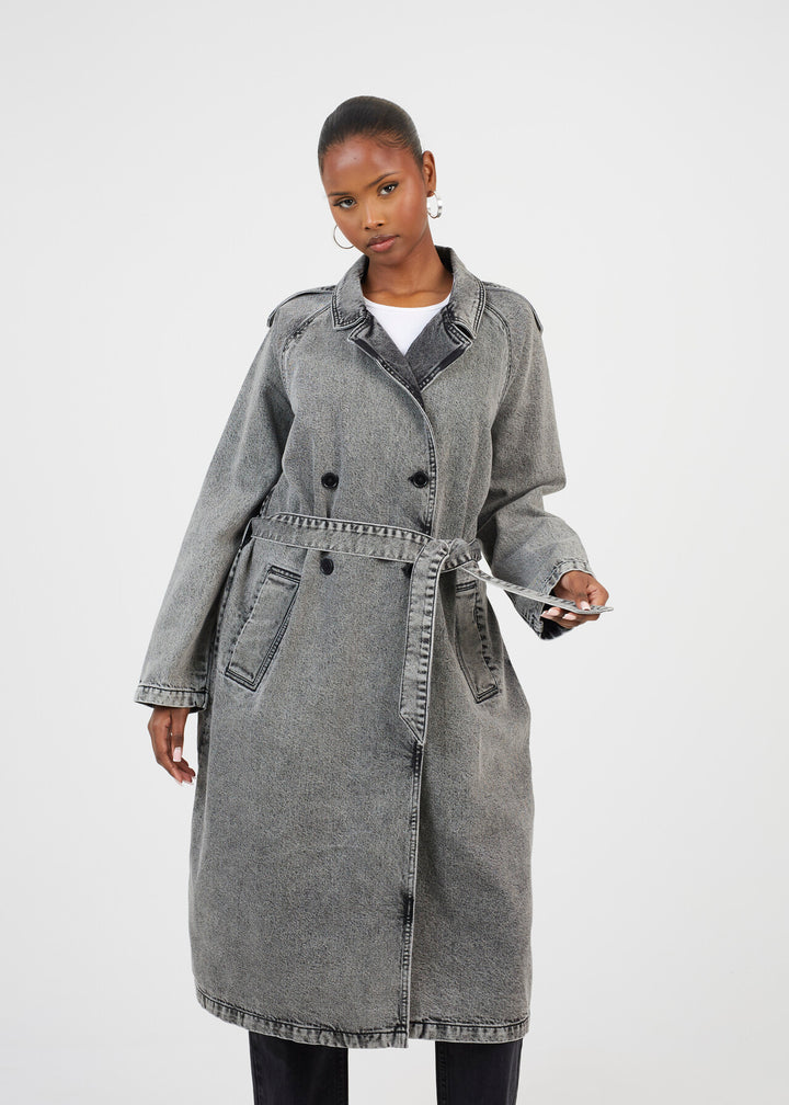 OVERSIZED DENIM OVERSIZED TRENCH COAT