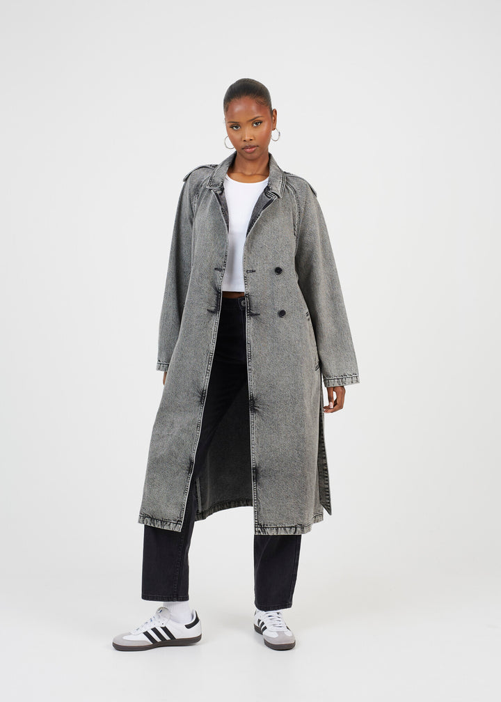 OVERSIZED DENIM OVERSIZED TRENCH COAT