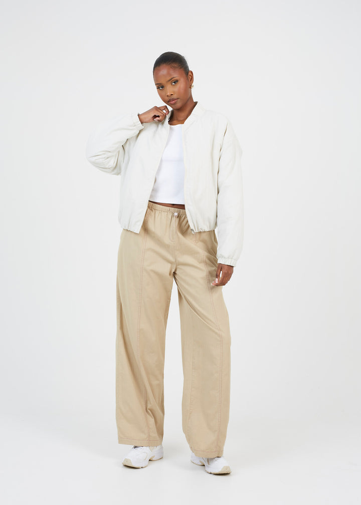 SHORT ELASTICATED JACKET, STONE
