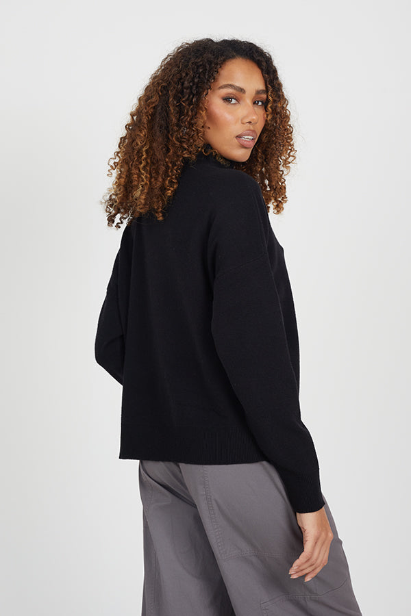 HALF ZIP NECK SOLID COLOUR SWEATSHIRT