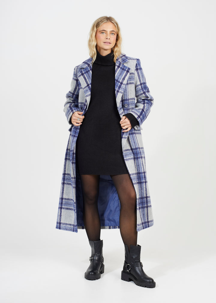 ROLL NECK KNITTED DRESS, BLACK