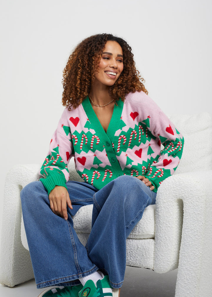 JACQUARD KNIT CHRISTMAS CARDIGAN