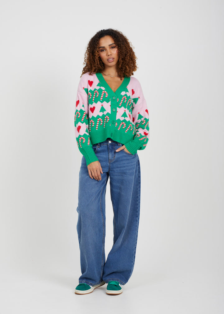 JACQUARD KNIT CHRISTMAS CARDIGAN