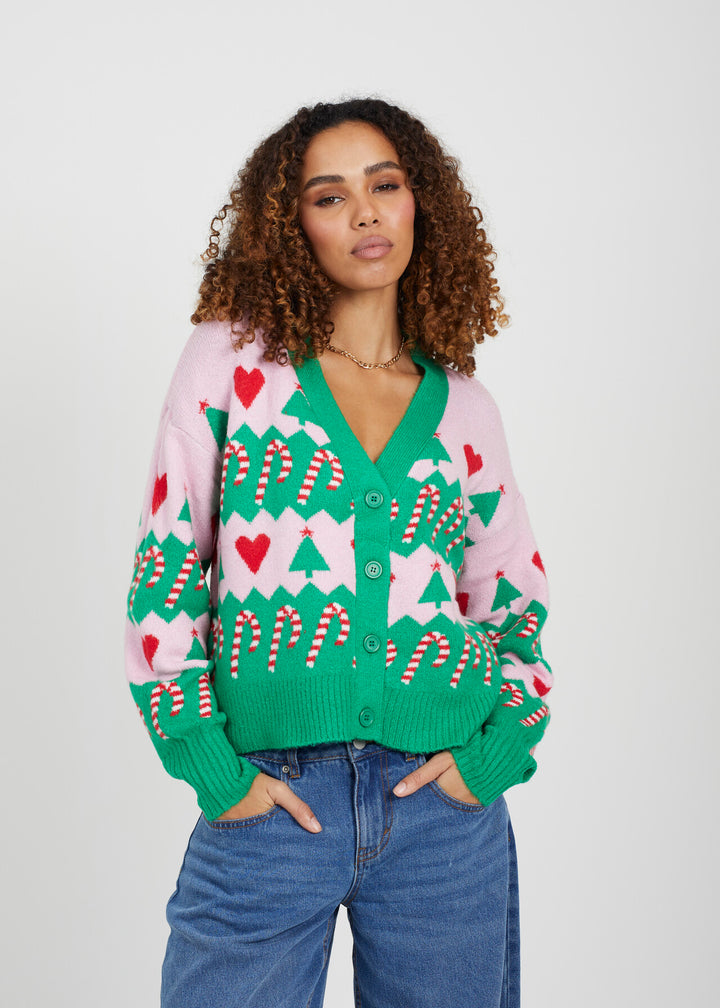 JACQUARD KNIT CHRISTMAS CARDIGAN