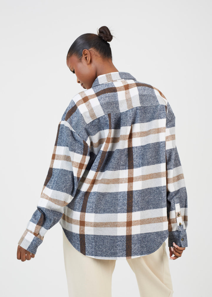 ALL OVER CHECK FLEECE SHIRT WITH CHEST POCKETS