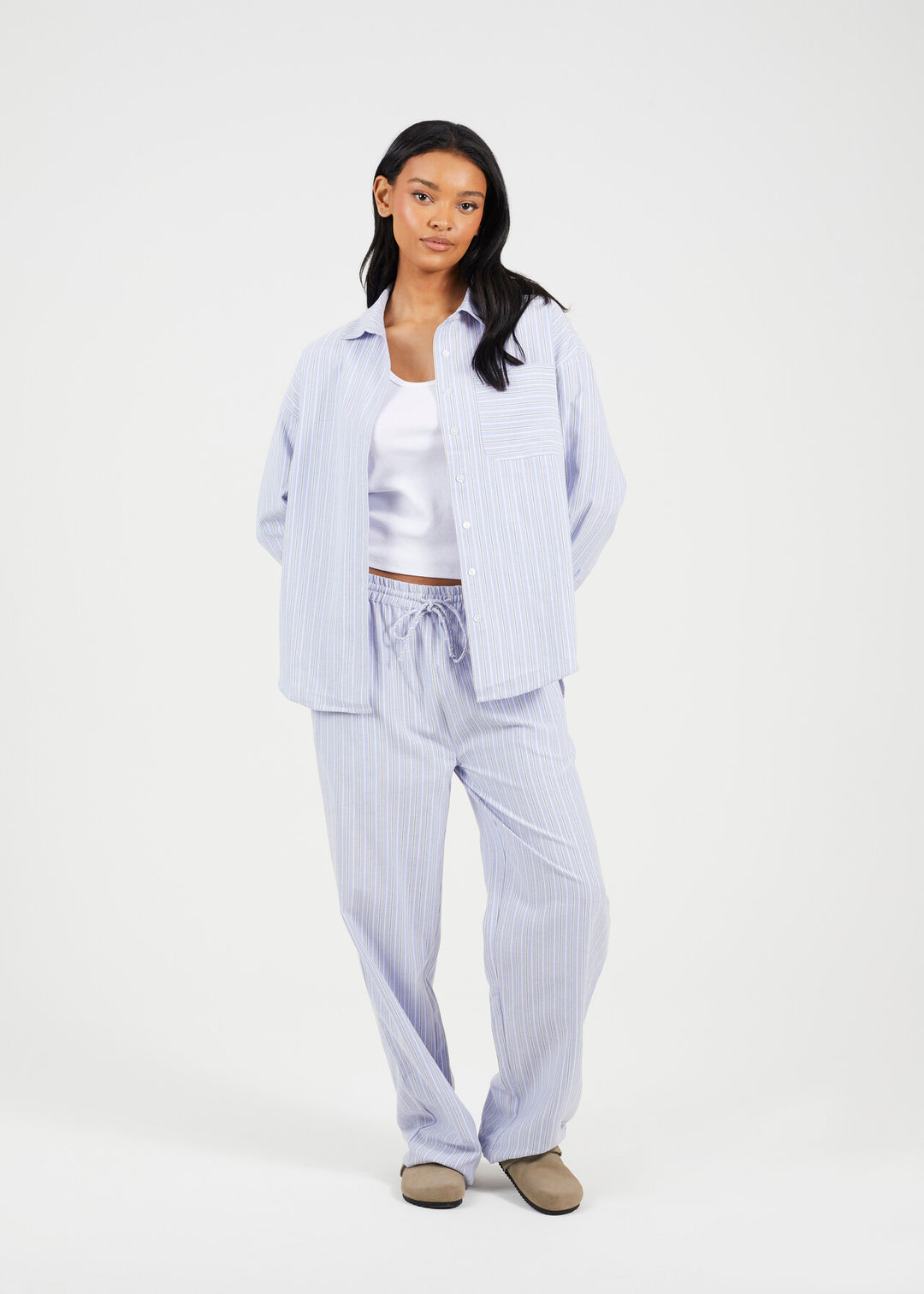STRIPED OVERSIZED BUTTON DOWN SHIRT