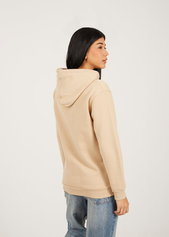 STONE PLAIN DRAWSTRING HOODED SWEATSHIRT