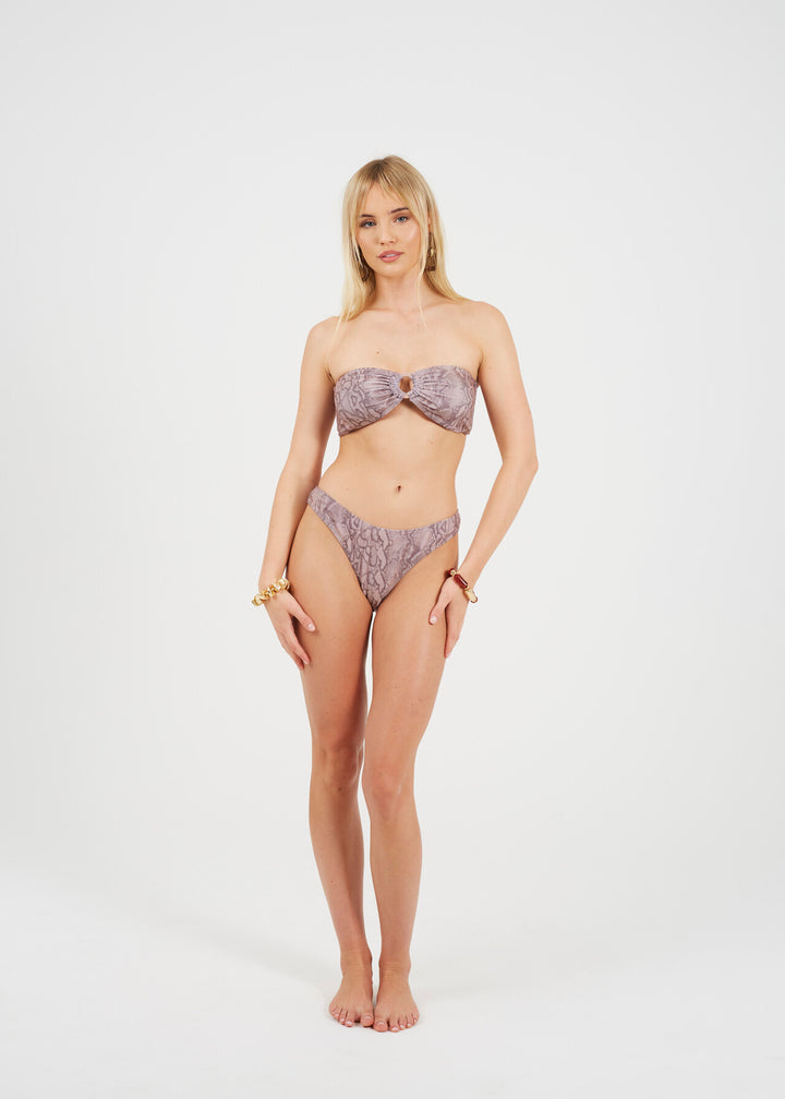 FULL BRIEF BIKINI BOTTOMS, SNAKESKIN