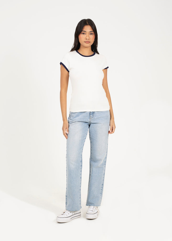 CONTRAST EDGE JERSEY T-SHIRT