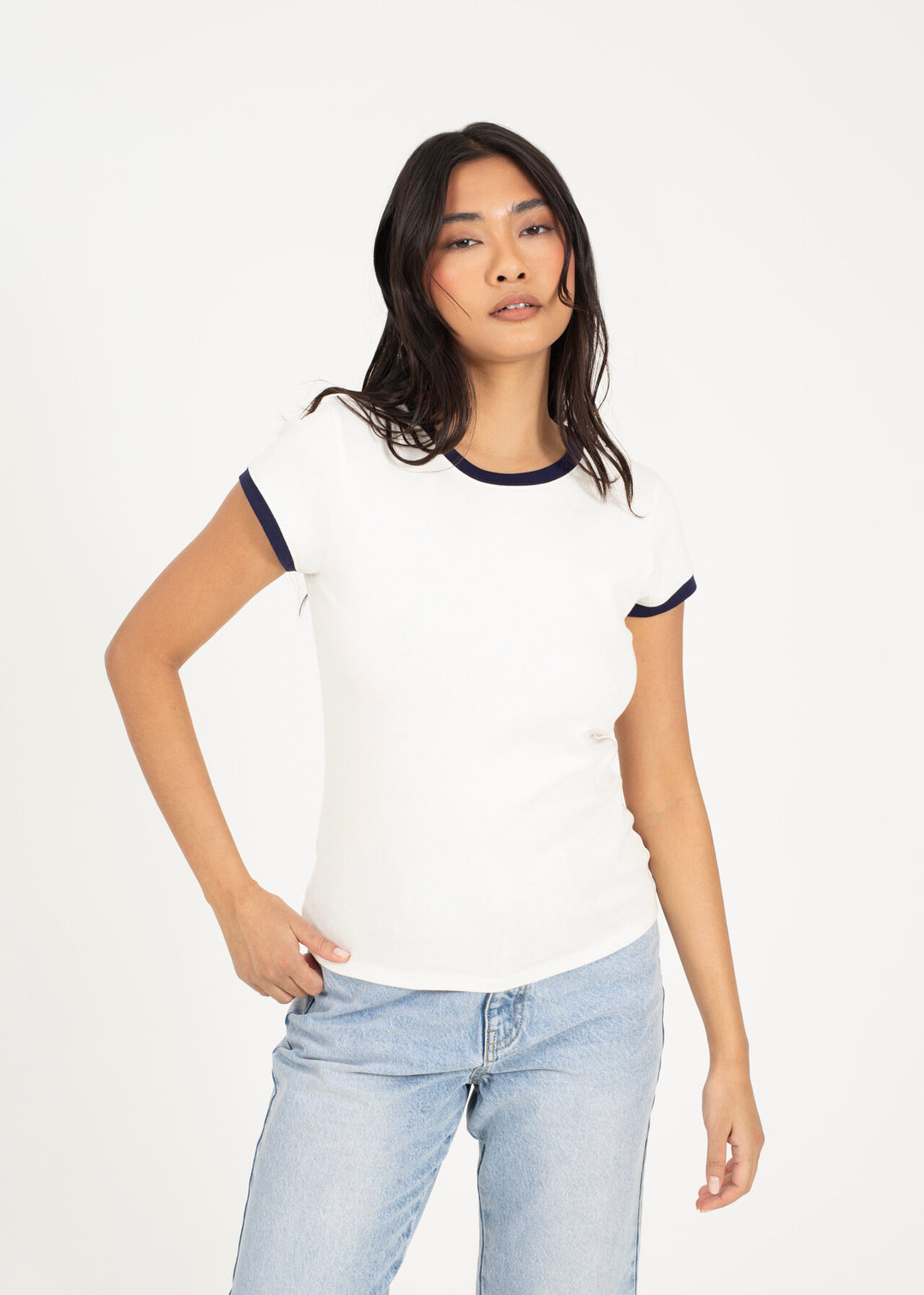 CONTRAST EDGE JERSEY T-SHIRT
