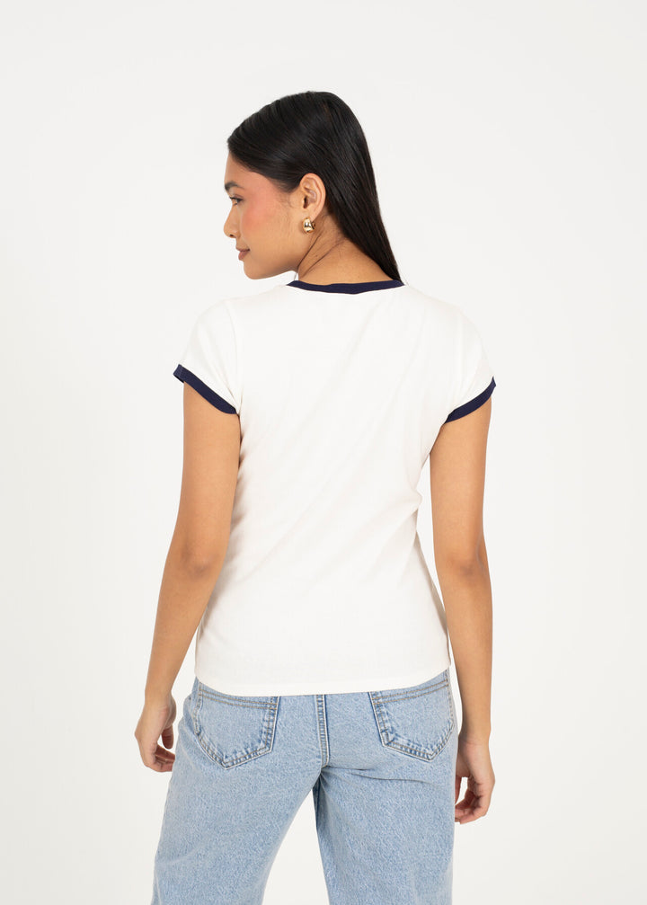 CONTRAST EDGE JERSEY T-SHIRT