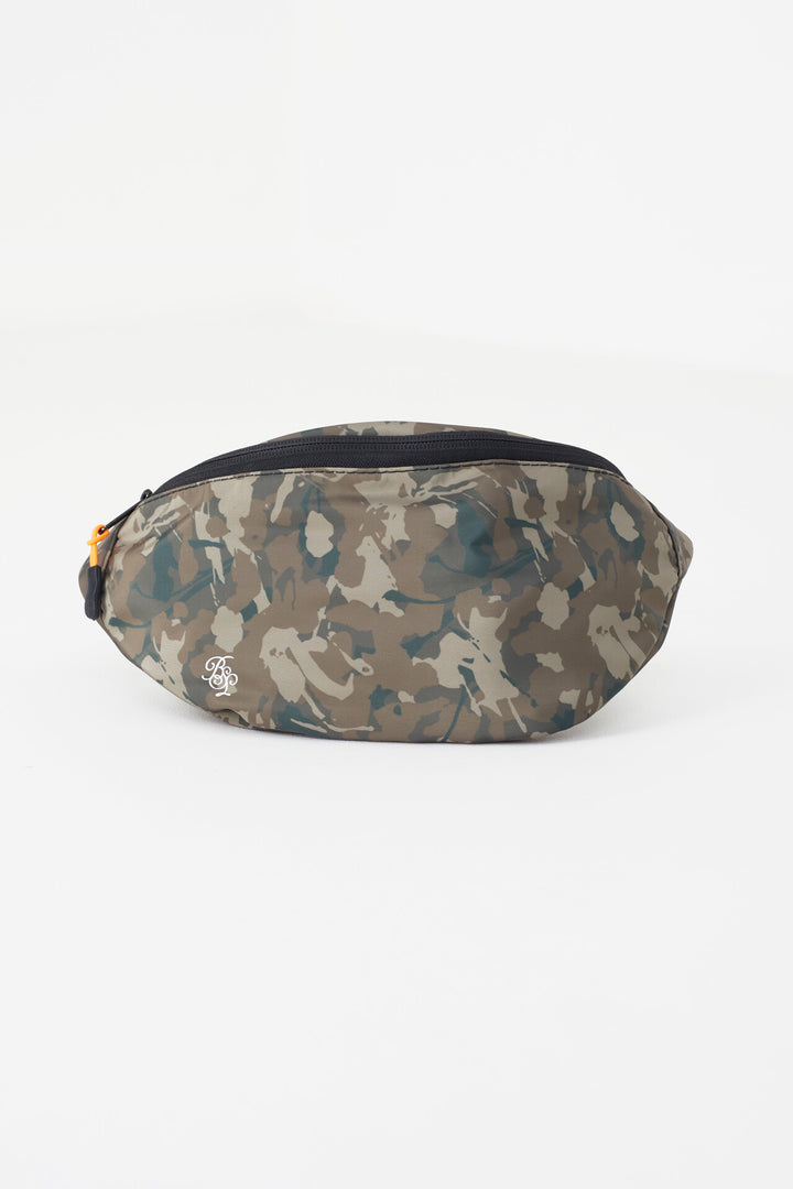 KHAKI CAMOUFLAGE PRINT ADJUSTABLE STRAP BUM BAG