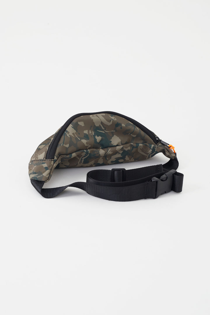 KHAKI CAMOUFLAGE PRINT ADJUSTABLE STRAP BUM BAG