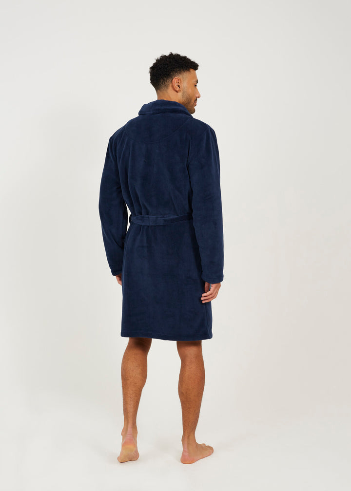 TIE WAIST DRESSING GOWN, NAVY