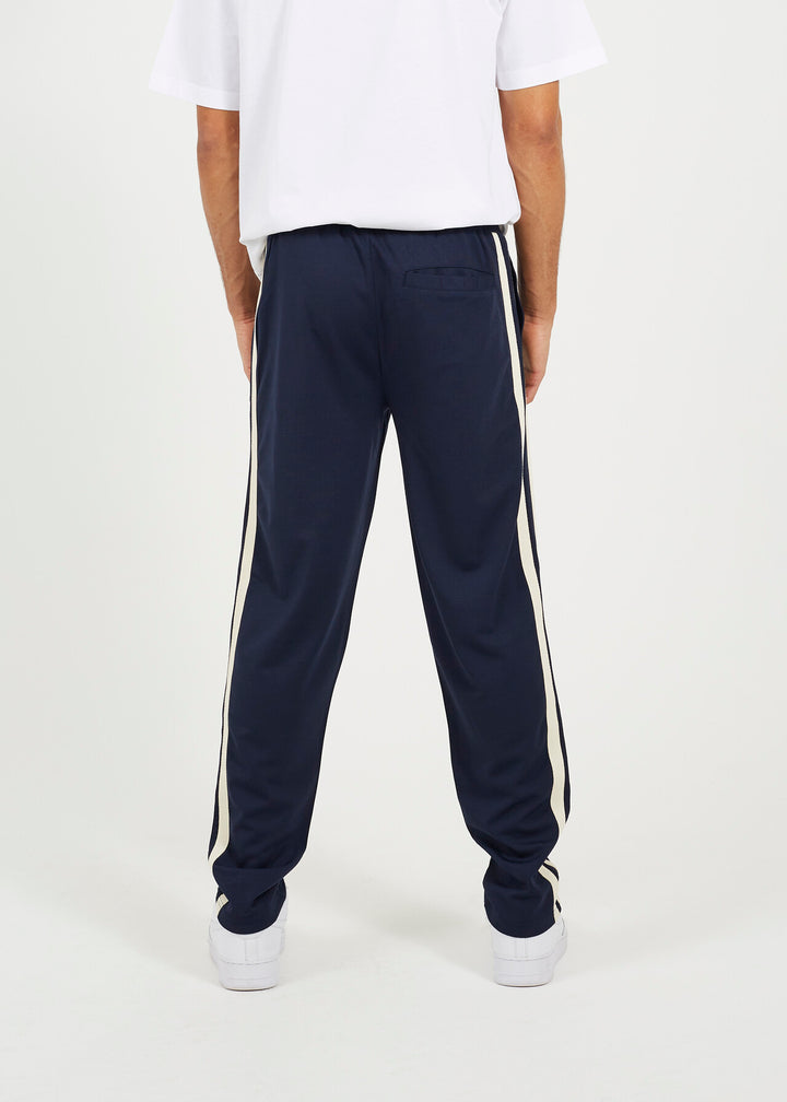 CONTRAST SIDE STRIPE WIDE LEG JOGGERS, NAVY