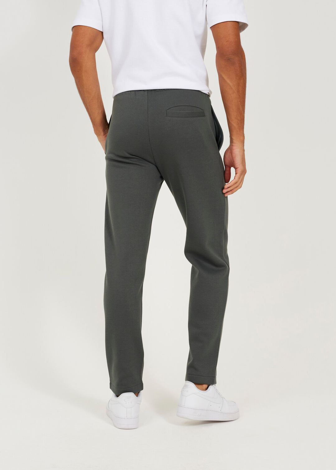 STRAIGHT LEG OPEN CUFF JOGGER, FOREST GREEN