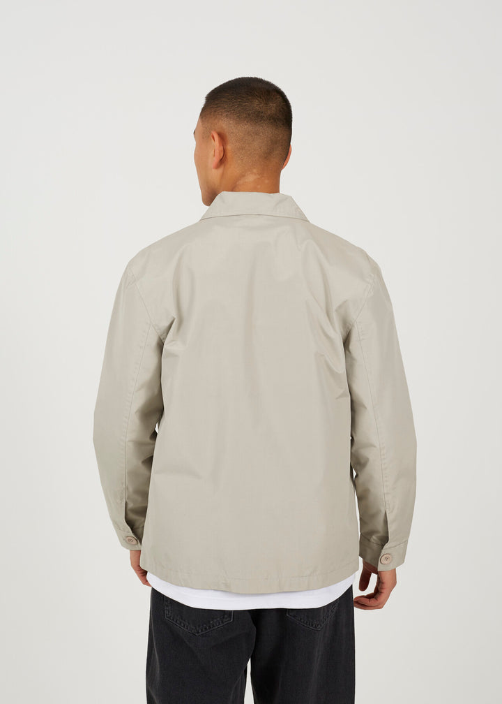 STONE BUTTON THROUGH CUFF DETAIL LONG SLEEVE SHACKET