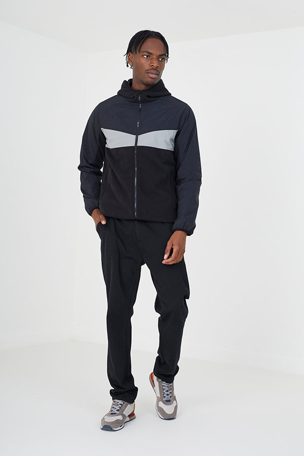 FLEECE / POLY MIX JACKET WITH CONTRAST PANELS