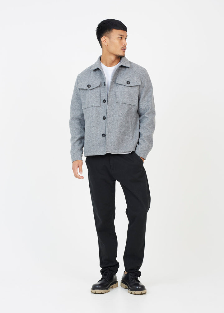 FAUX WOOL BUTTON THROUGH SHACKET