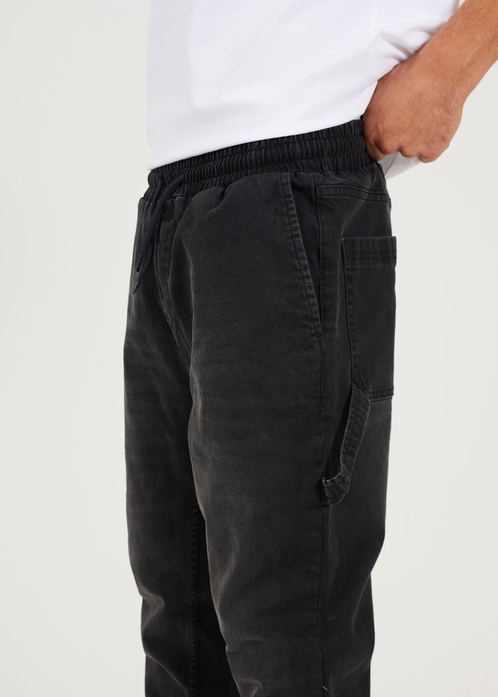 SLIM FIT CUFFED CARPENTER JEANS, CHARCOAL