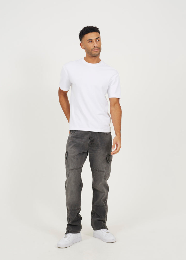 CARGO STYLE JEAN, GREY WASH