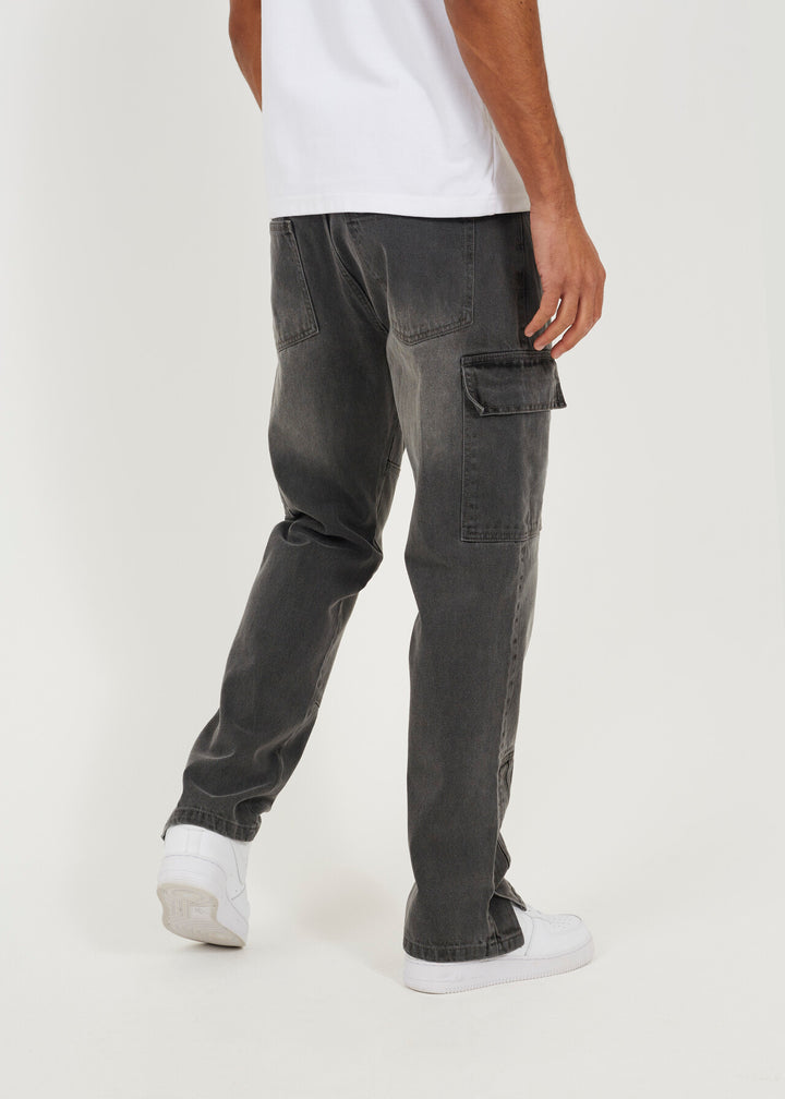 CARGO STYLE JEAN, GREY WASH