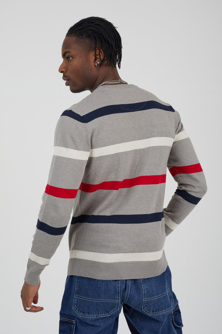 CREW NECK JUMPER WITH ALL OVER CONTRST STRIPE