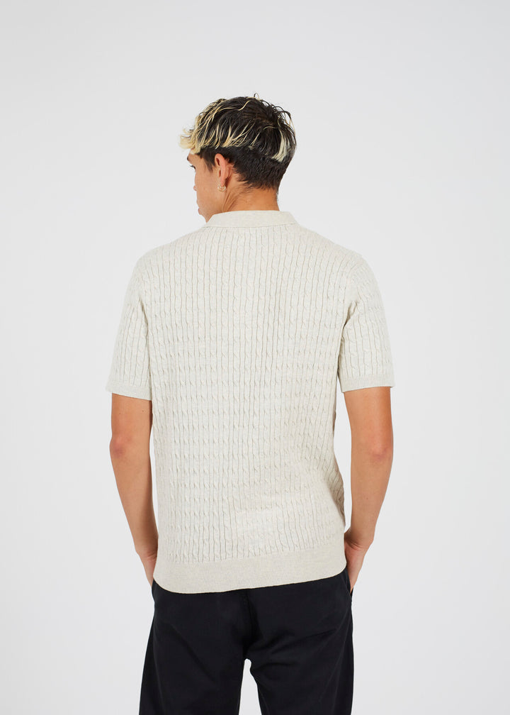 BRANDED KNITTED SHORT SLEEVE POLO SHIRT