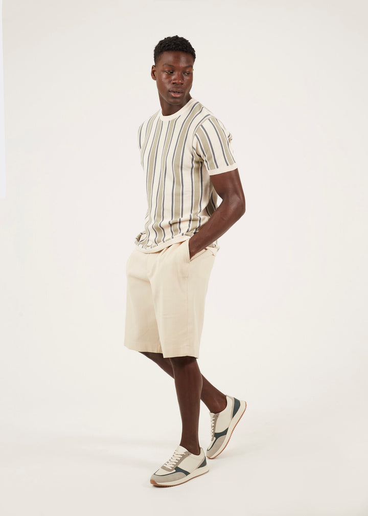 STRIPED KNITTED T-SHIRT