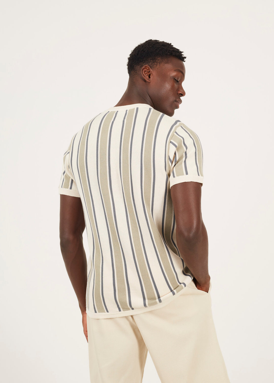 STRIPED KNITTED T-SHIRT