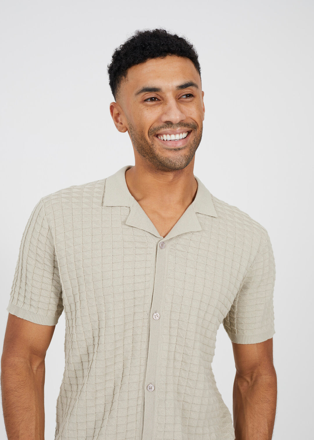 JACQUARD TEXTURED KNITTED SHIRT